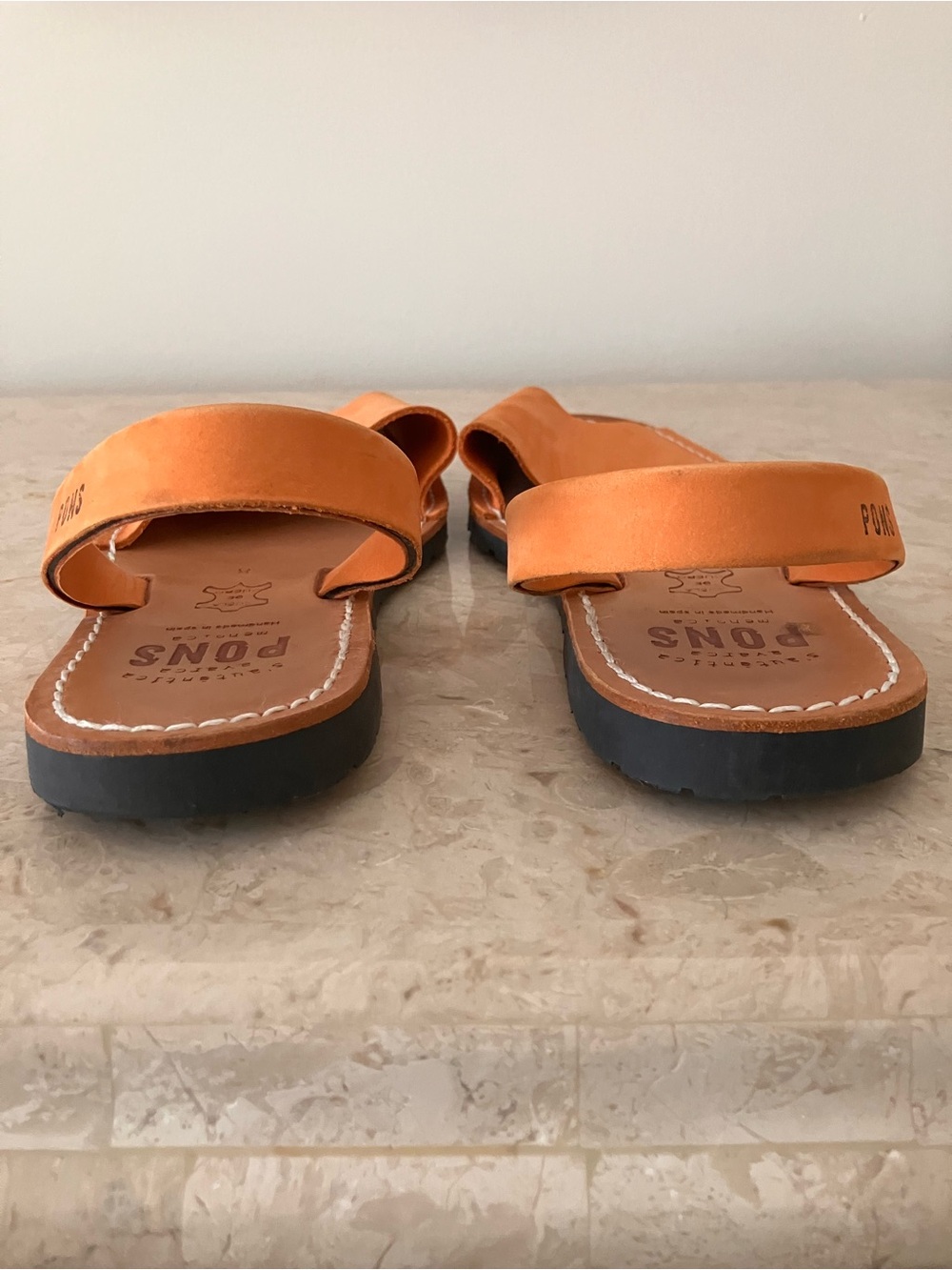 PONS Women's Leather Slingback Sandals in Tan - Picture 3 of 9